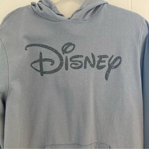 Disney Blue Logo Hoodie Sweatshirt Women’s Size Medium Lightweight Soft